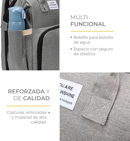 Mochila Pañalera 3 en 1: Mochila, Cuna y Cambiador – ¡Práctica y Portátil!