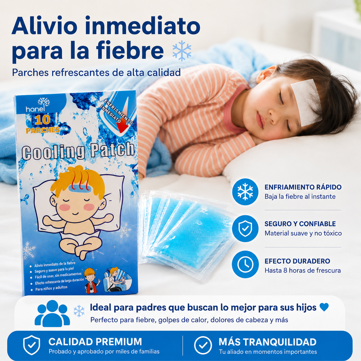 Parche Refrescante de Gel Nanel – Cooling Patch (10 unidades)